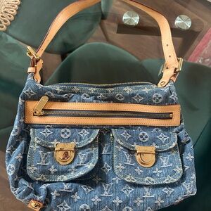 Louis Vuitton Blue Denim Shoulder Bag